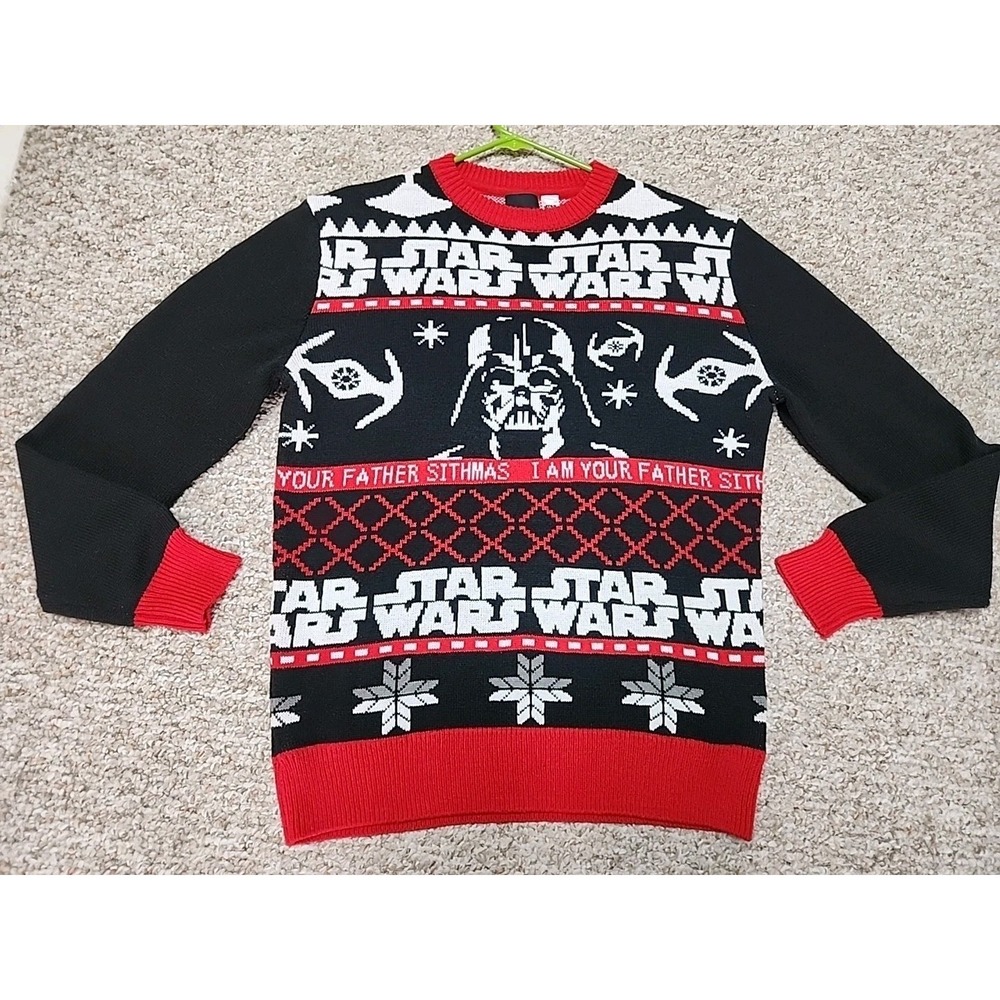 H&M Star Wars Christmas Sweater‎ Mens Small Darth Vadar Sith Holiday Size S
